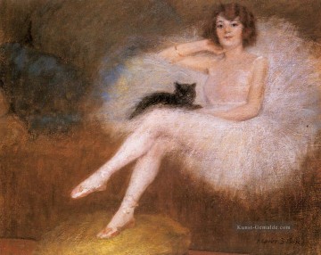  SCHWARZ Galerie - Ballerina mit einer schwarzen Katze Ballett Tänzerin Träger Belleuse Pierre